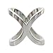 ZAKIA Women's Elegant Hollow Cross Silk Scarves Clips Electroplating Scarf Ring Buckle Holder for Wedding Party (2.0CM, Silver)