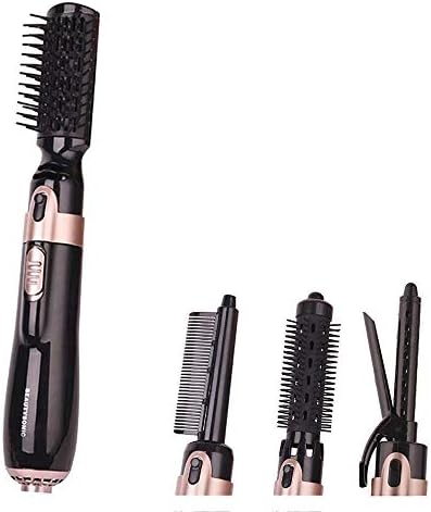 WanZhuanK Hot Air Styler Brush Hair Dryer Comb, Hair Dryer Brush, 4-in-1 Negative lon Rotating Curler & Straightener, Multifunction Salon and Volumizer Styling,550W