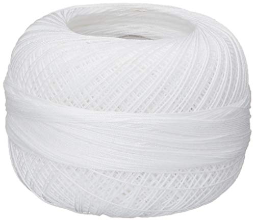 Handy Hands Lizbeth Egyptian Cotton Crochet, Tatting, Knitting Thread Lace Size 80 (10 Grams 184 Yards) - HH80601, Snow White