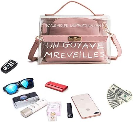 Putia Kelly Clear Crossbody Shoulder Bag PGA & NFL Stadium Approved Women Transparent Purse，Women's 2-in-1