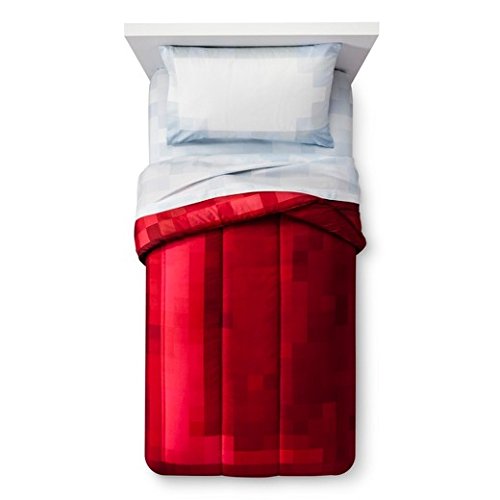 Minecraft Red Comforter and Sheet Set (Twin) 4pc