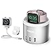 Oittm Charging Stand for Apple Watch Series 4 [2 in 1 Bracket Power Dock] 4-Port USB Charging Station w/Phone Holder for iPhone Xs, Xs Max, Xr, X, 8 Plus, 7, 6 Plus, iWatch 4/3/2/1 (Grey)