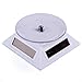 HDE Solar Powered Rotating Rotary Display Stand Turntable Collectible Show Case - White