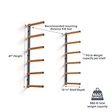 Bora Portamate PBR-001 Wood Organizer and Lumber Storage Metal Rack with 6-Level Wall Mount - Indoor and Outdoor Use