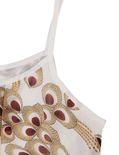 Lotusmile Womens Loose Casual Summer Pleated Flowy Sleeveless Camisole Tank Tops (Small, White Beige)