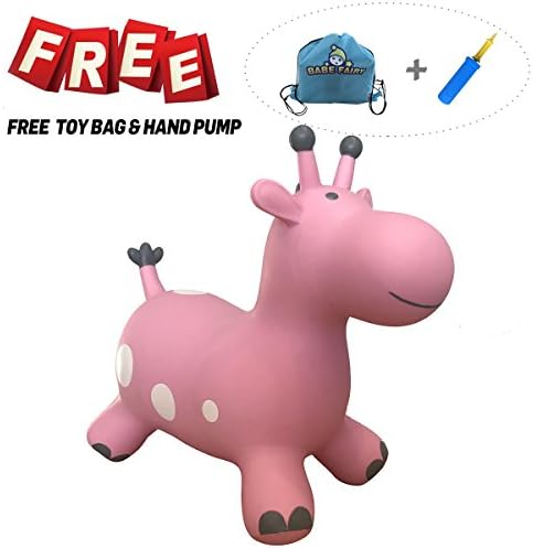 Babe Fairy Jumping Animal with Hand Pump, Inflatable Space Hopper, Ride-on Bouncy Animal