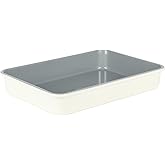 Sur La Table Kitchen Essentials Bake Sale 9 X 13 Inch PFOA, PFAS, PTFE Free Nonstick Roaster/Cake/Baking Pan - Linen White