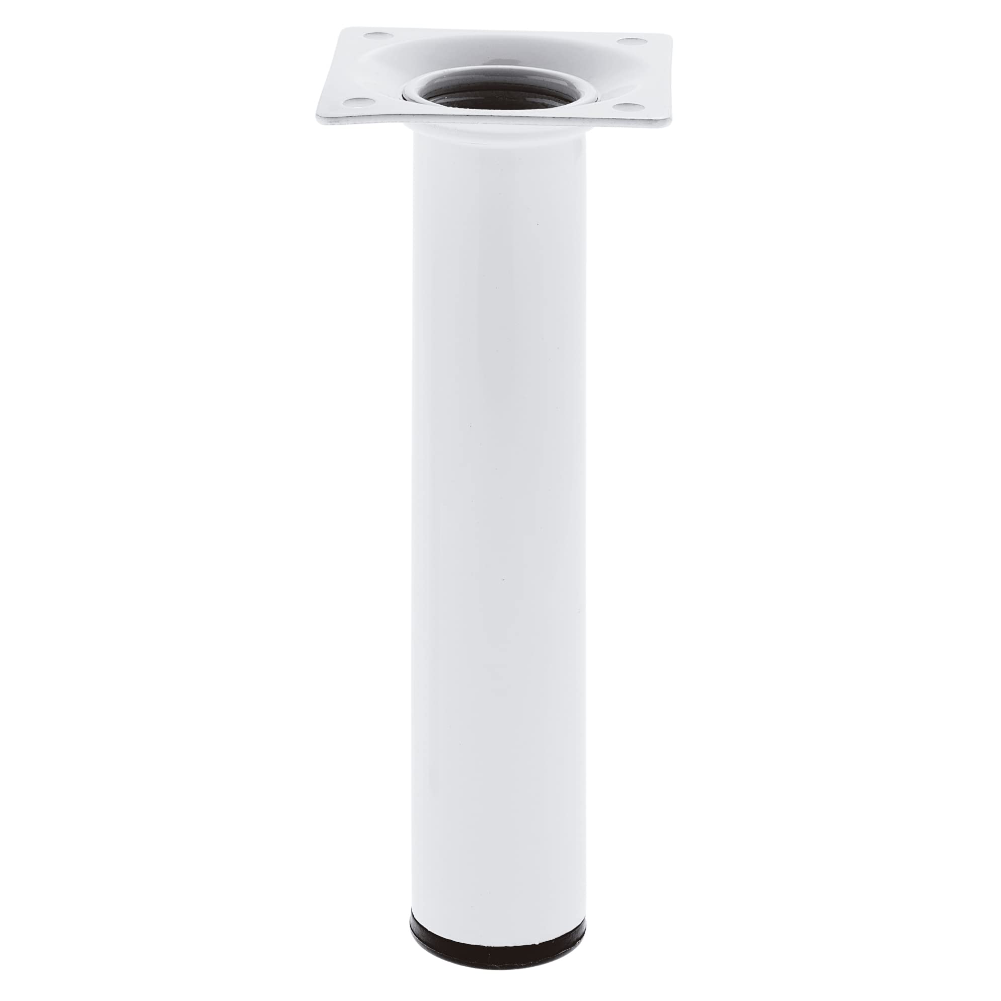 Amig - Round Furniture Leg - 30X300 cm - Steel - For Coffee Tables, Bedside Tables, Chests of Drawers... - Anti-Scratch Cap - Heavy-Duty - Black - Fixings Included