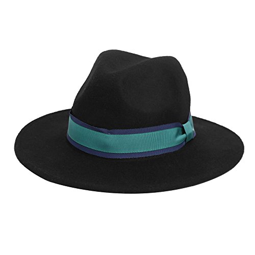 VEC 100% Wool Fedora Hat Vintage Bowler Hats Wide Brim Hat for Women