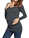 Ekouaer Women's Modal Long Sleeve Maternity Nursing Top(Dark Grey M)
