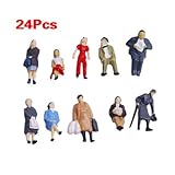 24pcs Painted Model Train People Figures Scale HO (1 to 87)