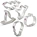 Halloween Cookie Cutters - 5 Piece Boxed Set - Pumpkin, Ghost, Skull, Bat, Witch's Hat - Ann Clark - US Tin Plated Steel
