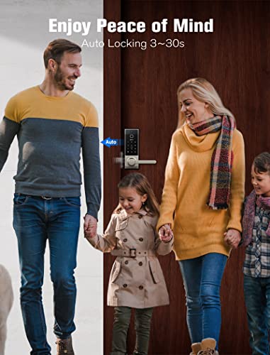 Smart Lock, 3-in-1 Camera+Doorbell+Fingerprint Keyless Entry Door Lock, WiFi Door Lock with Handle, App Control, Anti-Peeping, Auto Lock, IP65 Weatherproof, 3D Biometric Fingerprint for Front Door