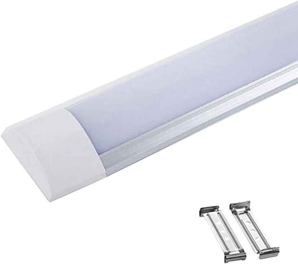 2ft, 3ft, 4ft, 5ft Led Linear Batten Ceiling Tube Light Surface Mounted Fitting for Kitchen, Bathroom, Garage, Office, Retail, Store Rooms (4000K, 3ft (0.9m))
