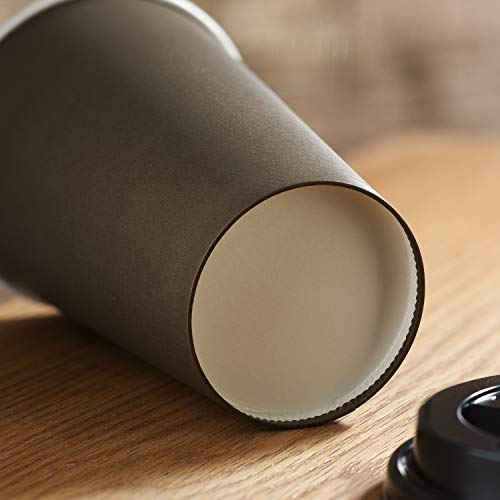 80 Disposable Humans for Health Hot Paper Coffee Cups - 16 oz | Set includes 80 Cups + Lids + Sleeves + Stir Straws