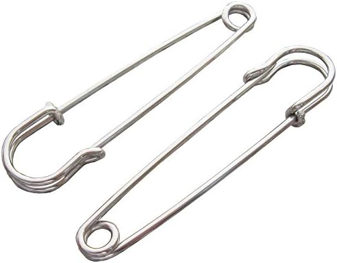 Bluemoona 20 Pcs - 4" 100mm Large Oversized Safety PINS Metal Jewelry For Kilts Blankets Skirts Crafts (Nickle)
