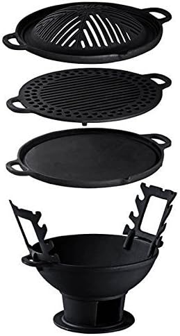 Churrasqueira Ferro Fundido Gengis Khan 6 peças Alfa Completa