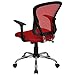 Flash Furniture Alfred Mid-Back Red Mesh Swivel Task Office Chair with Chrome Base and Arms