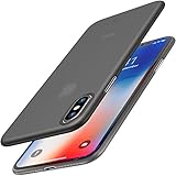 TOZO for iPhone X Case, Ultra Thin Hard Cover [0.35mm] World's Thinnest Protect Bumper Slim Fit Shell iPhone 10/X [ Semi-Transparent ] Lightweight [Matte Black]