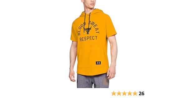 under armour men's project rock respect graphic short sleeve hoodie
