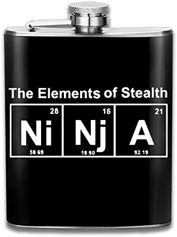 SmallHan Element Of Stealth NiNjA Gift For Men 304 Stainless Steel Flask 7oz