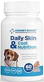 Mednet Direct Dog Supplements for Healthy Skin and Coat - Pet Vitamins & Minerals -Great for Joint Support, Allergies, Itchy Hot Spots, Digestion - 60 Chewable Tablets Bacon Flavor