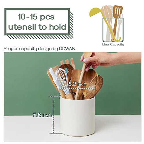 DOWAN Utensil Holder, Utensil Holder for Countertop, Small Ceramic