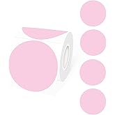 STARLIBOO 3 Inch Round Thermal Sticker Labels, Pink Thermal Labels Round, Self-Adhesive Round Direct Thermal Stickers Label, Thermal Printer Stickers for Business (400 Pcs)