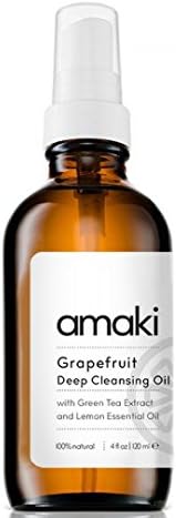Amaki 100% Natural Makeup Remover Facial Deep Cleansing Oil | Antioxidant & Vitamin Rich | Hydrating & Moisturizing Organic Cleanser | Deeply Clean Face without Dryness | USA Made & Cruelty Free (4oz)