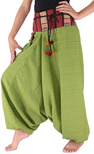 Harem Pants for Women and Men Traditional Loose Plus Size 100% Cotton Bohemian Style