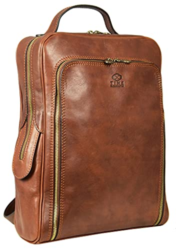 time resistance leather backpack