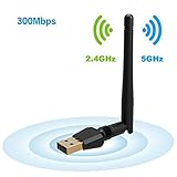 300Mbps USB WiFi Adapter, Wireless Lan Network Card Adapter Wifi Dongle for Desktop Laptop PC Windows/MAC/OS