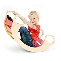 CASSARO Waldorf Wooden Rocking Play (Rainbow)