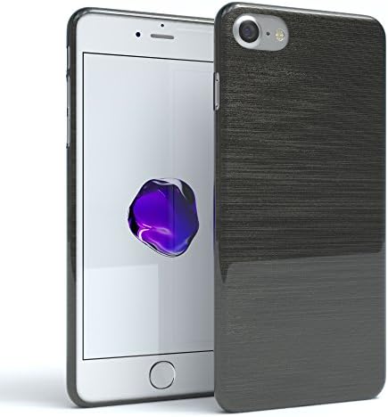 iPhone 8 Case, iPhone 7 Case - EAZY CASE Premium Protective Covers for Apple iPhone 8 and iPhone 7 (BRUSHED SERIES) Silicone Bumper, Shock Absorption Slimcover - Clear Phone Case in dark Gray