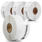 COLORWING Compatible Labels Replacement for 30252 Dymo Labels 1 1/8" x 3 1/2" (28 x 89 mm), 350 Labels per Roll, White, 4 Roll Address Labels for Dymo LabelWriter 450 400 450 Turbo