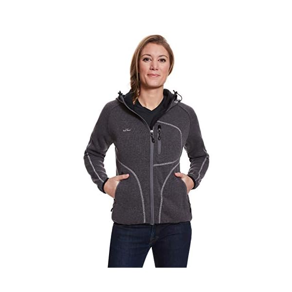Jeff Green Damen Strick Fleece Jacke Kapuze Sligo