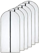 HomeClean Garment Bag Clear 60x120cm 24x48 in Pack of 6 Breathable Zipper