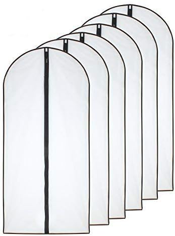 HomeClean Garment Bag Clear 60x120cm 24x48 in Pack of 6 Breathable Zipper