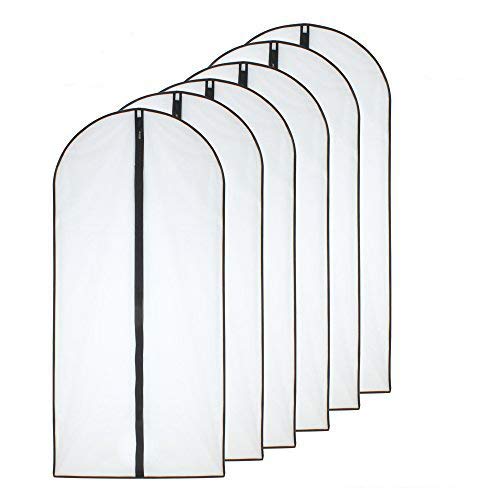 Hanging Garment Bag 24''x48'' Lightweight Clear Full Zipper Black Suit