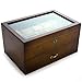Caddy Bay Collection Vintage Wood Clear Glass Top Watch Box Display Storage Case Chest Holds 20+ Watches With Adjustable Soft Pillows and Deep Slots for Larger Watches