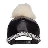 PU Jewel Cap with Pom Pom