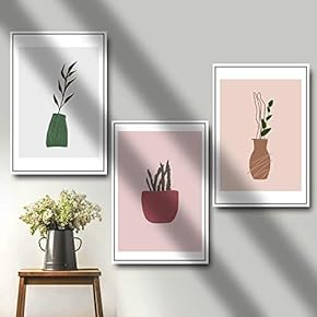 3 Piece Framed Canvas Wall Art for Living Room, Bedroom Abstract Style Canvas Prints for Modern Home Decoration Ready to Hang - 16"x24"x3 Panels