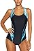 BeautyIn Women's One Piece Swimsuits Boyleg Sports Swimwear, Blue, 2XL