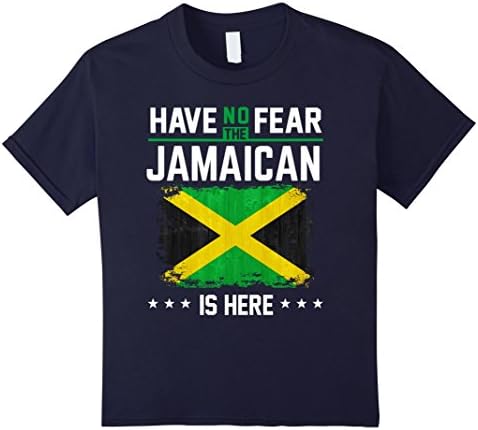 Kids Jamaica Jamaican Pride Funny Flag T-Shirt Have No Fear Shirt 12 Navy