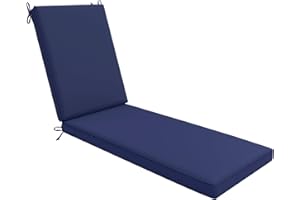 AAAAAcessories Outdoor Chaise Lounge Cushions, Waterproof, Fade-Resistant Patio Furniture Replacement Cushions, 74" x 23" x 3", Midnight Blue