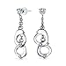 Bling Jewelry Secret Shades 316L Steel Clear CZ Handcuffs Dangle Earrings