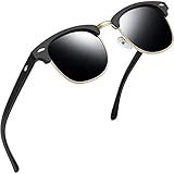 Joopin Semi Rimless Polarized Sunglasses Women Men Brand Vintage Glasses Plaroid Lens Sun Glasses (Matte Black Frame Grey Lens)