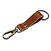 Top Plaza Custom Personalized Name Letter Engraved Keychain Retro Vintage Brozen Ring Golden Brown Genuine Leather Key Ring (No Engraved)