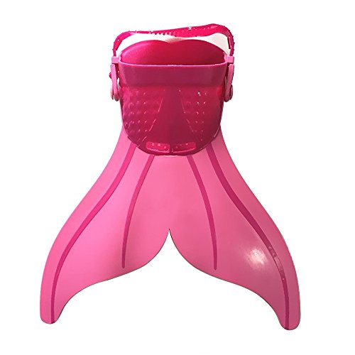 Coastacloud Adjustable Flippers Mermaid Fin Swim Fins for Kids Boys Girls Red