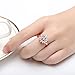 BAMOER 18K White Rose Gold Plated Cubic Zirconia Snowflake Flower Ring for Women Girls CZ Jewelry Fashion Flower Ring 3 Style